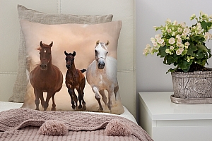 3D Подушка «Лошади» вид 3