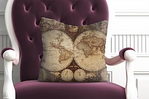3D Подушка «Карта мира для кабинета»  вид 3