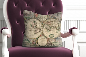 3D Подушка «Карта мира фреска»  вид 3