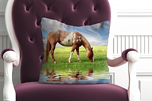 3D Подушка «Лошадь на лугу»  вид 6