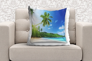 3D Подушка «Пальма на пляже»  вид 3