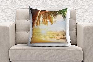 3D Подушка «Закат под пальмами»  вид 3