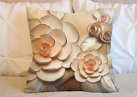 3D Подушка «Розы с тиснением под керамику»  вид 4
