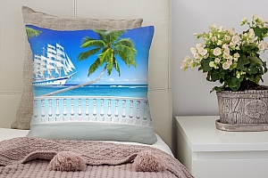 3D Подушка «Терраса с видом на море и пляж»  вид 7