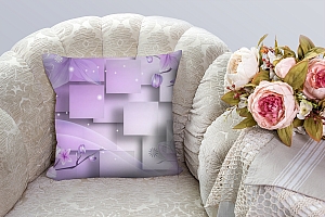 3D Подушка «Розовая объемная инсталляция с цветами»  вид 6