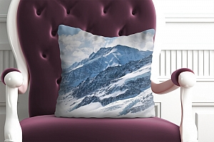 3D Подушка «Пейзаж в заснеженных горах»  вид 6