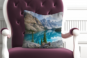 3D Подушка «Горное озеро в Альпах»  вид 5