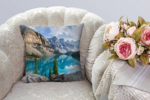 3D Подушка «Горное озеро в Альпах»  вид 2