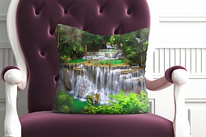 3D Подушка «Водопад с журавлями»  вид 6