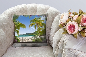 3D Подушка «Пальмы на берегу океана» вид 3