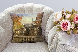 3D Подушка «Золотая осень в Париже» вид 2