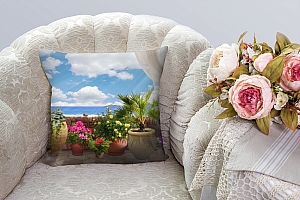 3D Подушка «Горшки с цветами» вид 3