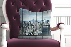 3D Подушка «Вид из окна на современный город» вид 6