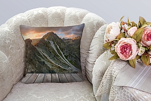 3D Подушка «Горы. Закат» вид 3