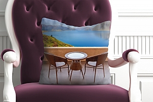 3D Подушка «Терраса с видом на горное озеро» вид 4