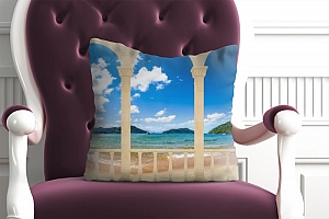 3D Подушка «Терраса с арками на берегу моря» вид 4