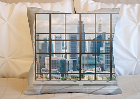3D Подушка «Окна с панорамным видом на город» вид 5