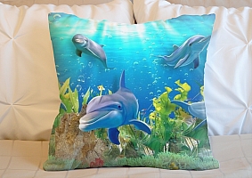3D Подушка «Дельфины» вид 2