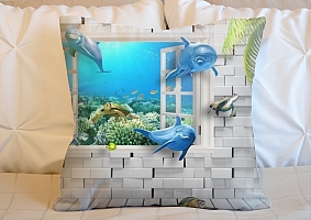 3D Подушка «Окно в подводный мир» вид 2