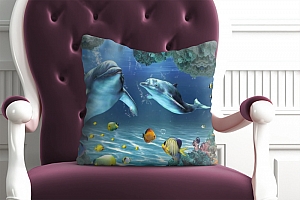 3D Подушка «Пара дельфинов» вид 3