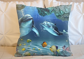 3D Подушка «Пара дельфинов» вид 2
