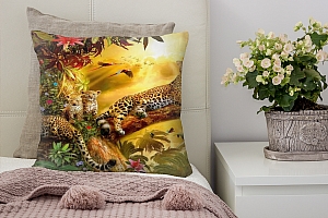 3D Подушка «Семья леопардов» вид 3