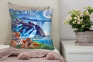 3D Подушка «Тигры.Тропическая ночь» вид 3