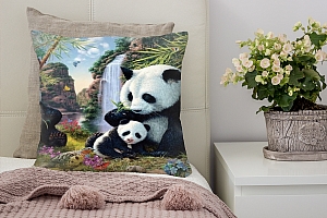 3D Подушка «Семейство панд» вид 8