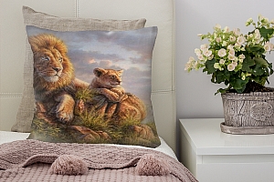 3D Подушка «Величественные львы» вид 9