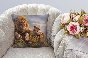 3D Подушка «Величественные львы» вид 4