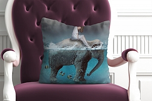 3D Подушка «Девушка на слоне» вид 6