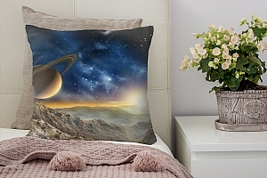 3D Подушка «Огромный астероид с видом на сатурн» вид 7
