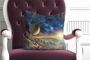 3D Подушка «Огромный астероид с видом на сатурн» вид 6