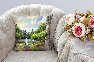 3D Подушка «Внутренний дворик королевского замка» вид 3