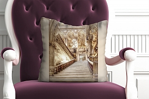 3D Подушка «Лестница в богатом замке» вид 3
