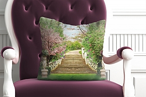 3D Подушка «Лестница в весеннем парке» вид 3