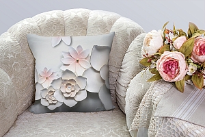 3D Подушка «Керамические цветы» вид 2