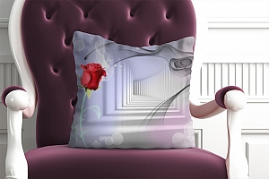 3D Подушка «Красная роза в тоннеле» вид 4