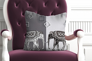 3D Подушка «Слоны в стиле модерн» вид 6