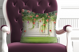 3D Подушка «Тоннель с лианами роз» вид 6