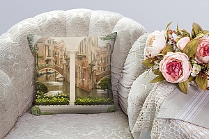 3D Подушка «Вид на венецианский дворик» вид 3