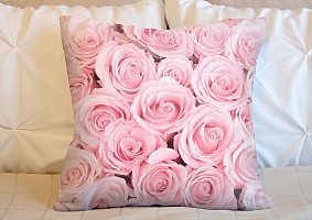 3D Подушка «Ковер из нежно-розовых роз» вид 2