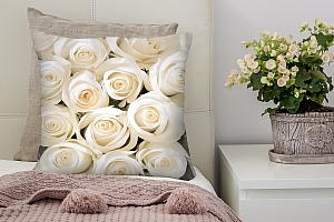 3D Подушка «Нежные белые розы» вид 4
