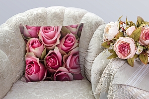 3D Подушка «Обилие розовых роз» вид 3