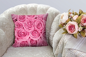 3D Подушка «Розы в розовых тонах» вид 3