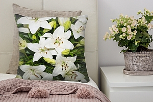 3D Подушка «Красивые лилии белого цвета» вид 8