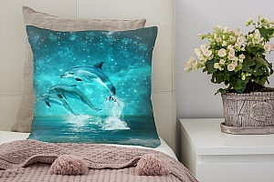 3D Подушка «Дельфины под звездным небом» вид 8