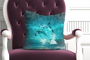 3D Подушка «Дельфины под звездным небом» вид 6