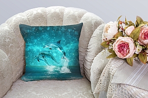 3D Подушка «Дельфины под звездным небом» вид 2