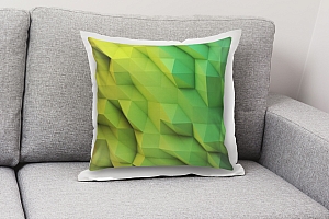 3D Подушка «Зеленые полигоны» вид 9